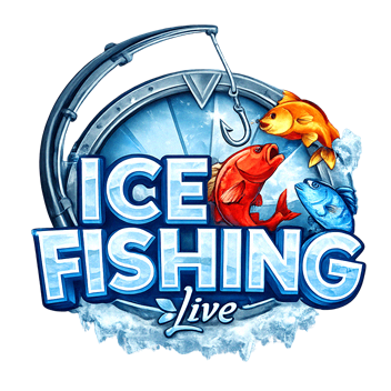 Ice Fishing makšķerēšanas tematiskais slots ar ziemas ainavu un bonusa funkcijām